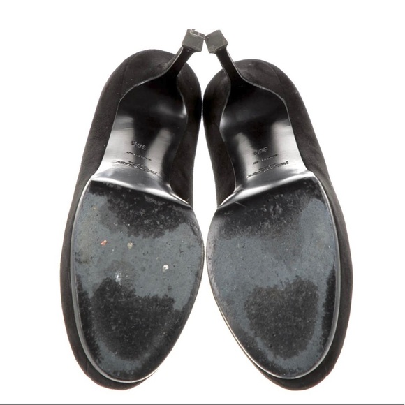 YVES SAINT LAURENT Women\'s Black Suede Tribtoo 80 Platform Pump Size: 8.5